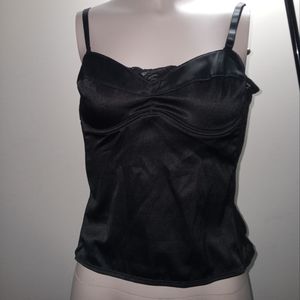 Black satin bustier top one size